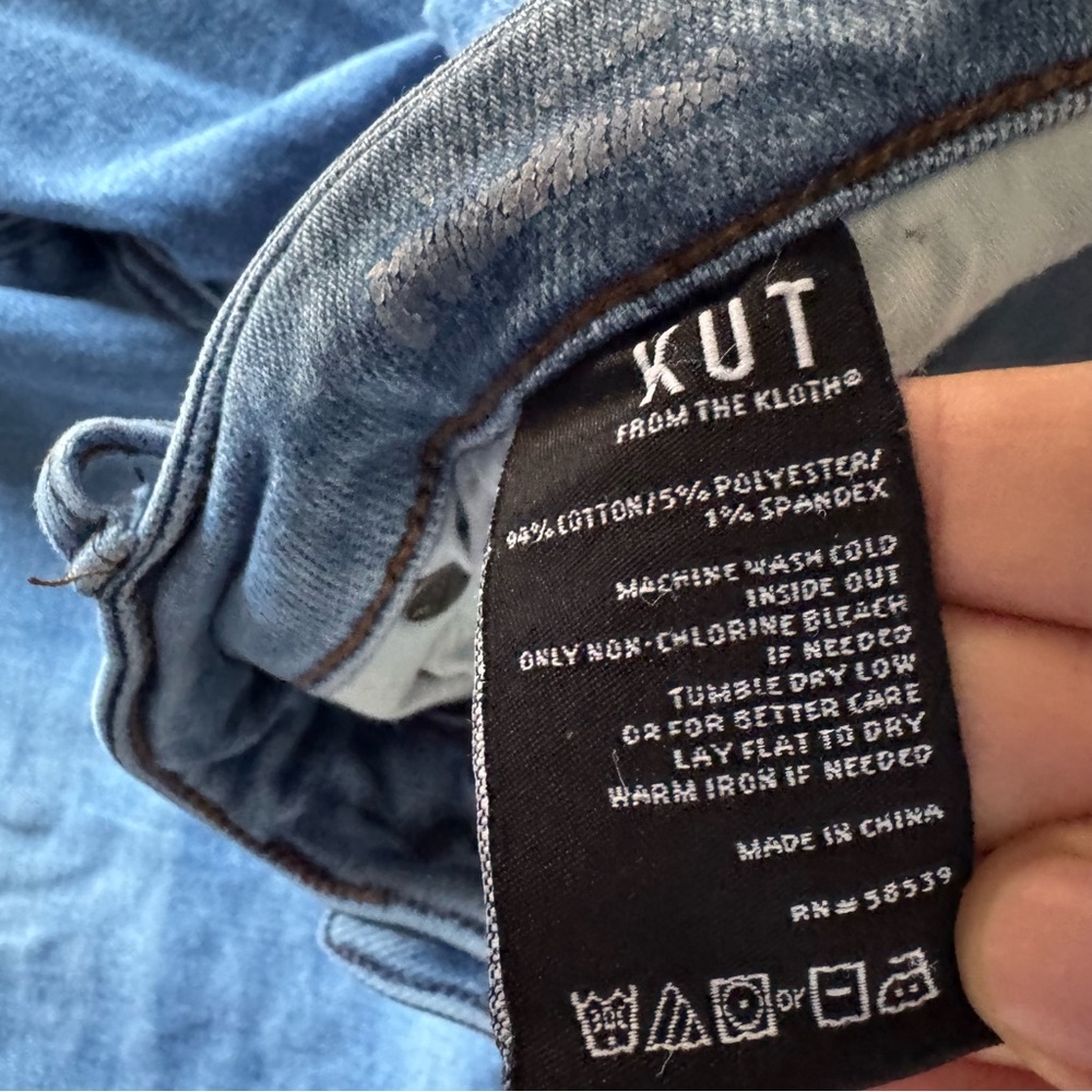 KUT from the Kloth Rachael Mom Jeans Raw Hem Retro Size 16 High Rise Button Fly - Picture 9 of 15